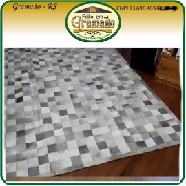 Tapete couro de boi cinza 200 X 320