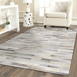 Tapete couro de boi listrado cinza 3,20 x 4,00